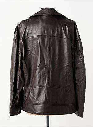 Veste en cuir poches marron OAKWOOD femme