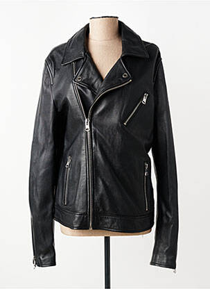 Veste en cuir poches noir OAKWOOD femme