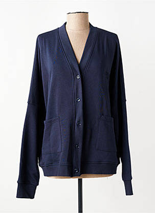 Gilet manches longues fermeture boutonnée sur le devant bleu PLEASE femme