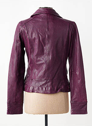 Veste en cuir poches violet OAKWOOD femme