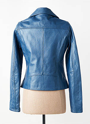 Veste en cuir coupe cintrée bleu OAKWOOD femme