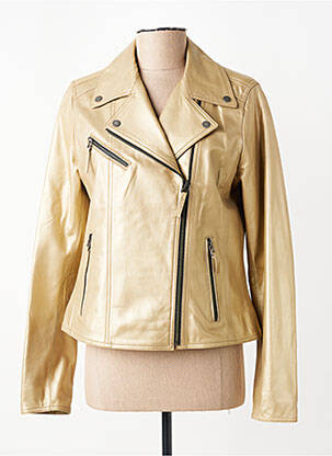 Veste en cuir poches or OAKWOOD femme