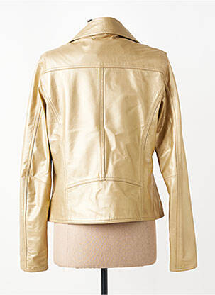 Veste en cuir poches or OAKWOOD femme