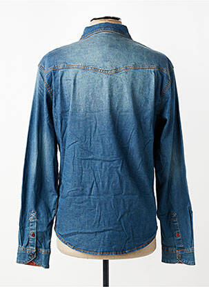 Chemise manches longues coupe droite bleu TIMEZONE homme