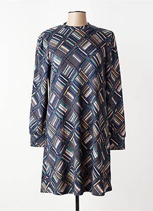 Robe courte manches longues manches longues bleu SURKANA femme