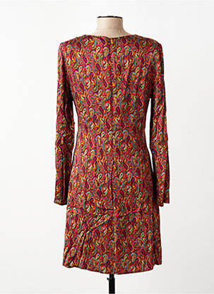 Robe courte fermeture zippée au dos manches longues orange SURKANA femme