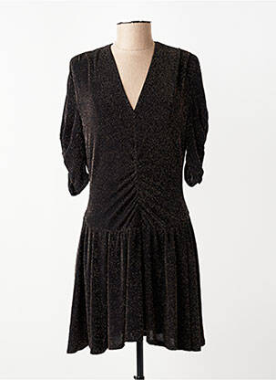 Robe courte manches courtes manches courtes noir PLEASE femme