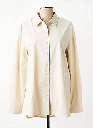 Chemisier coupe cintrée manches longues beige HBT femme