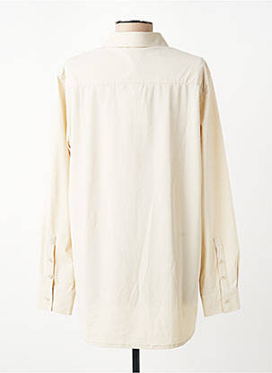Chemisier coupe cintrée manches longues beige HBT femme