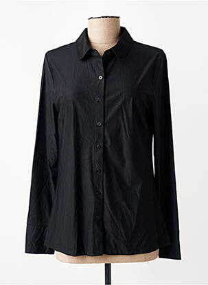 Chemisier coupe cintrée manches longues noir HBT femme