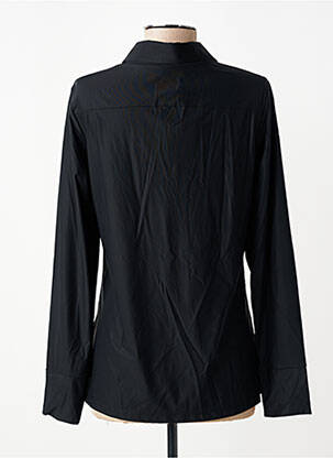 Chemisier coupe cintrée manches longues noir HBT femme
