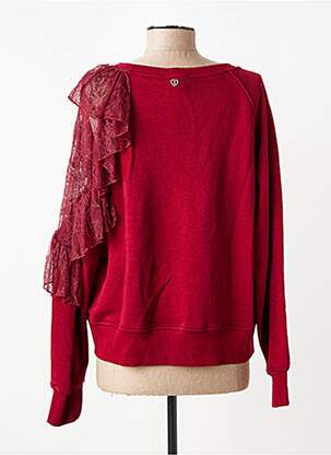 Sweat-shirt broderie manches longues rouge PLEASE femme