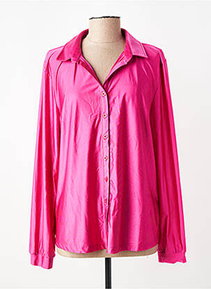 Chemisier coupe fluide manches longues rose HBT femme