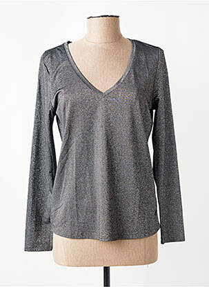 Top stretch manches longues argent SUN VALLEY femme