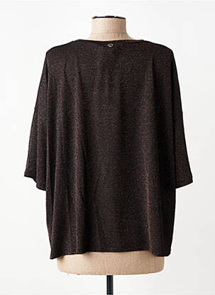 Top stretch manches courtes marron PLEASE femme