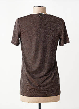 Top stretch manches courtes marron PLEASE femme