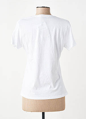 T-shirt col v manches courtes blanc PLEASE femme