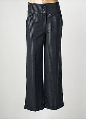 Pantalon large tissage popeline taille normale noir HBT femme