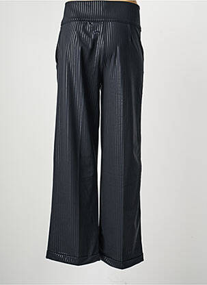 Pantalon large tissage popeline taille normale noir HBT femme