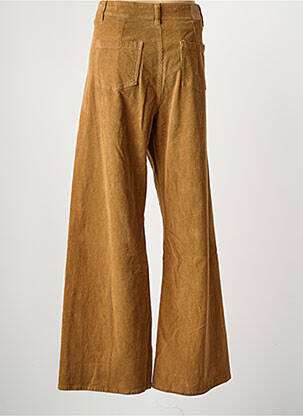 Pantalon large fermeture zippée sous rabat boutonné taille normale marron PLEASE femme