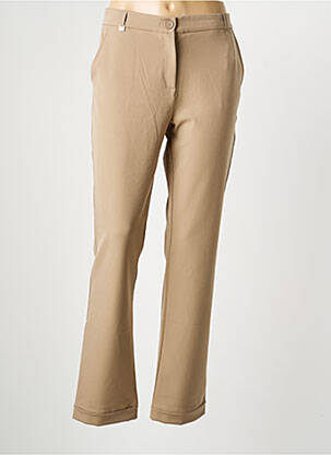 Pantalon droit stretch taille normale beige HBT femme