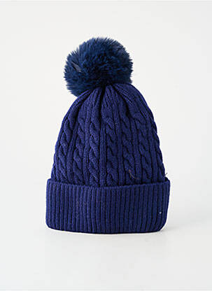 Bonnet maille tricot bleu C'EST BEAU LA VIE femme