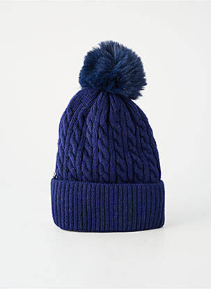 Bonnet maille tricot bleu C'EST BEAU LA VIE femme