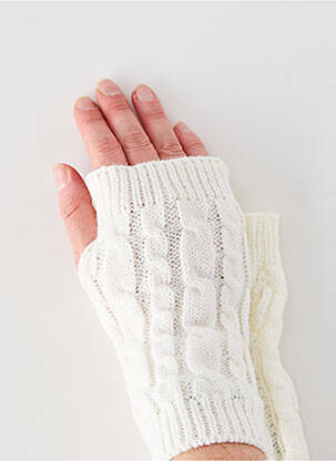 Mitaines stretch blanc C'EST BEAU LA VIE femme
