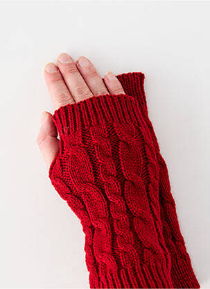 Mitaines stretch rouge C'EST BEAU LA VIE femme
