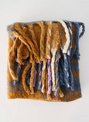 Echarpe tissage peau de pêche marron ICHI femme