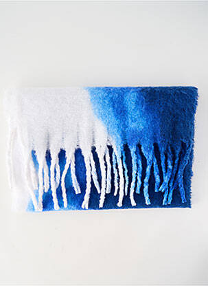 Echarpe maille maille chenille bleu ICHI femme