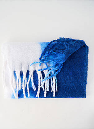 Echarpe maille maille chenille bleu ICHI femme