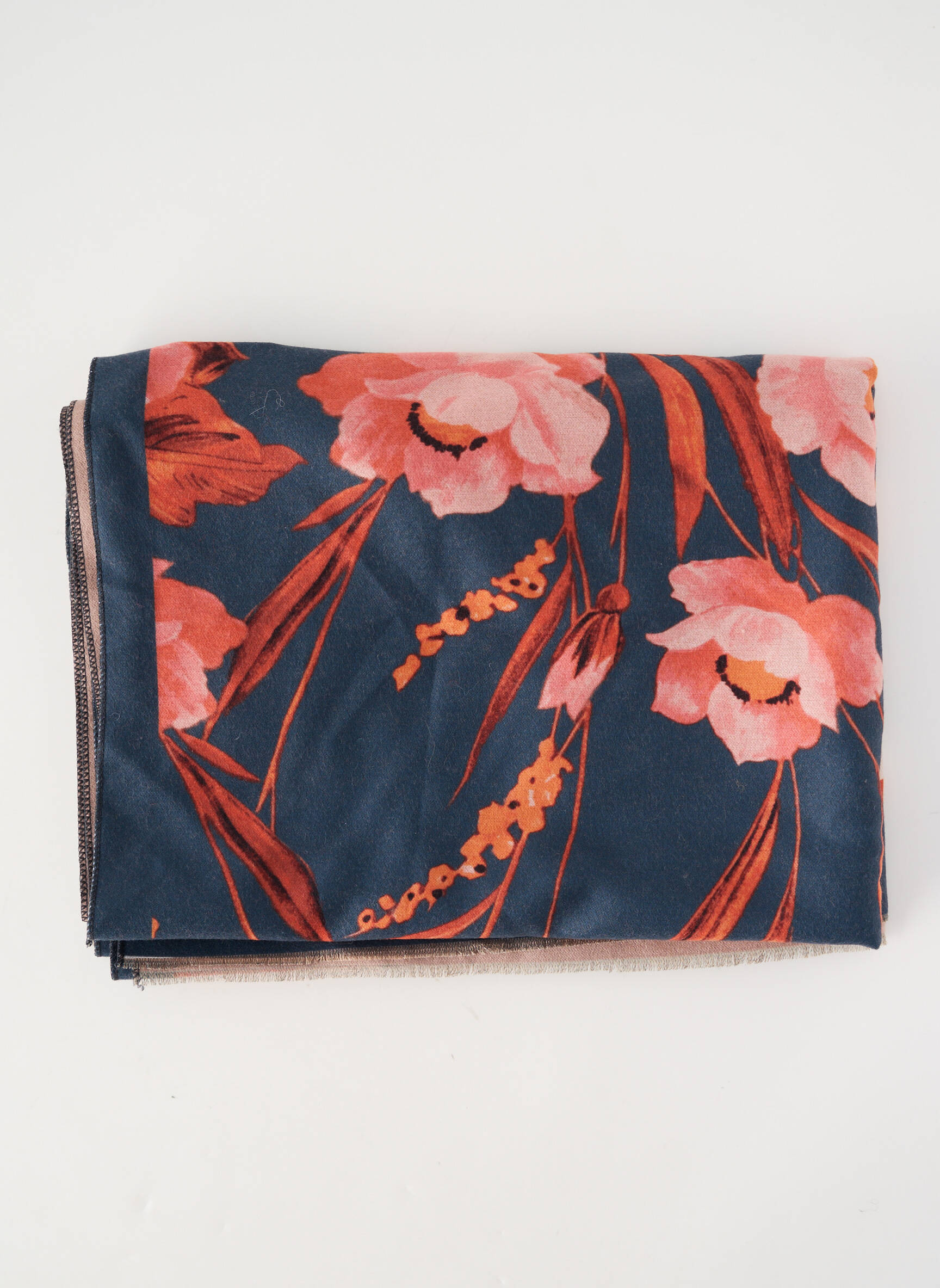 Foulard tissage popeline vert ICHI femme