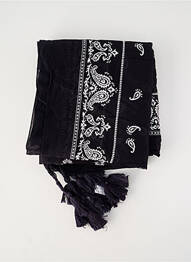 Foulard tissage popeline noir MOLLY BRACKEN femme