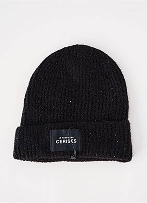 Bonnet stretch noir LE TEMPS DES CERISES femme