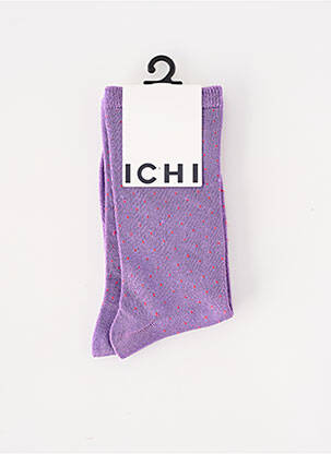 Chaussettes coutures renforcées violet ICHI femme