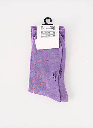 Chaussettes coutures renforcées violet ICHI femme