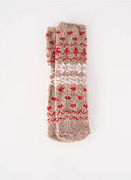 Chaussettes coutures renforcées marron PIECES femme