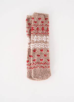 Chaussettes coutures renforcées marron PIECES femme