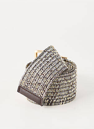 Ceinture tissage tressé gris GRACE & MILA femme
