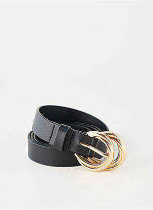 Ceinture tissage simili-cuir noir ICHI femme