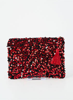 Pochette broderie sequins rouge JADE & CLARISSE femme