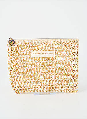 Pochette fermeture zippée beige LA P'TITE CACHOTTIERE femme