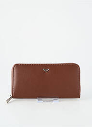 Portefeuille fermeture zippée marron LPB femme