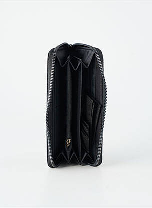 Portefeuille effet matière satinée noir LPB femme