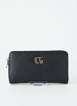 Portefeuille tissage simili-cuir noir LE TEMPS DES CERISES femme