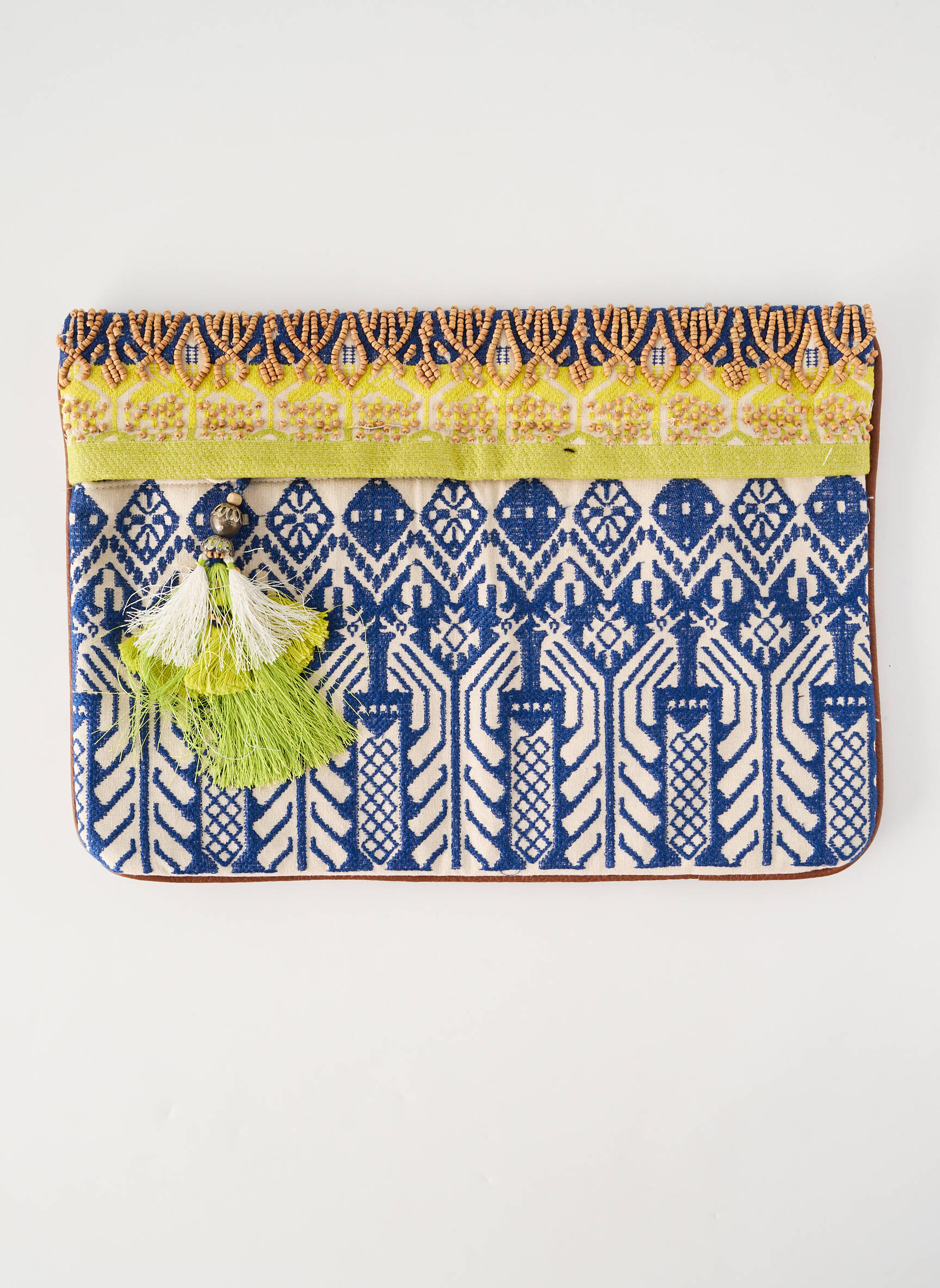 Pochette doublure textile bleu STAR MELA femme
