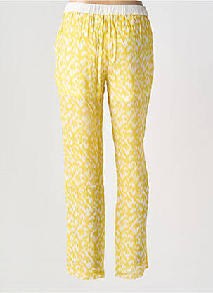 Pantalon droit tissage crêpe taille normale jaune STELLA FOREST femme