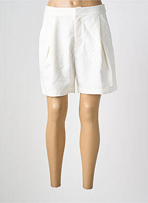 Short fermeture zippée sous rabat boutonné taille normale blanc SEE U SOON femme