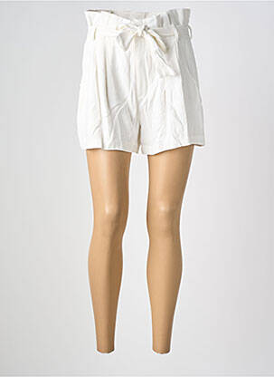 Short fermeture zippée sous rabat avec crochet taille normale blanc SEE U SOON femme
